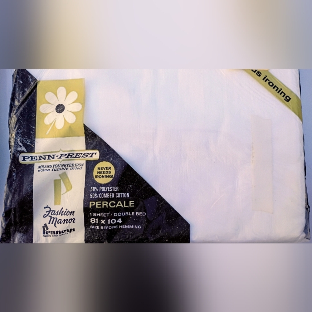 Penney's White Percale Sheet